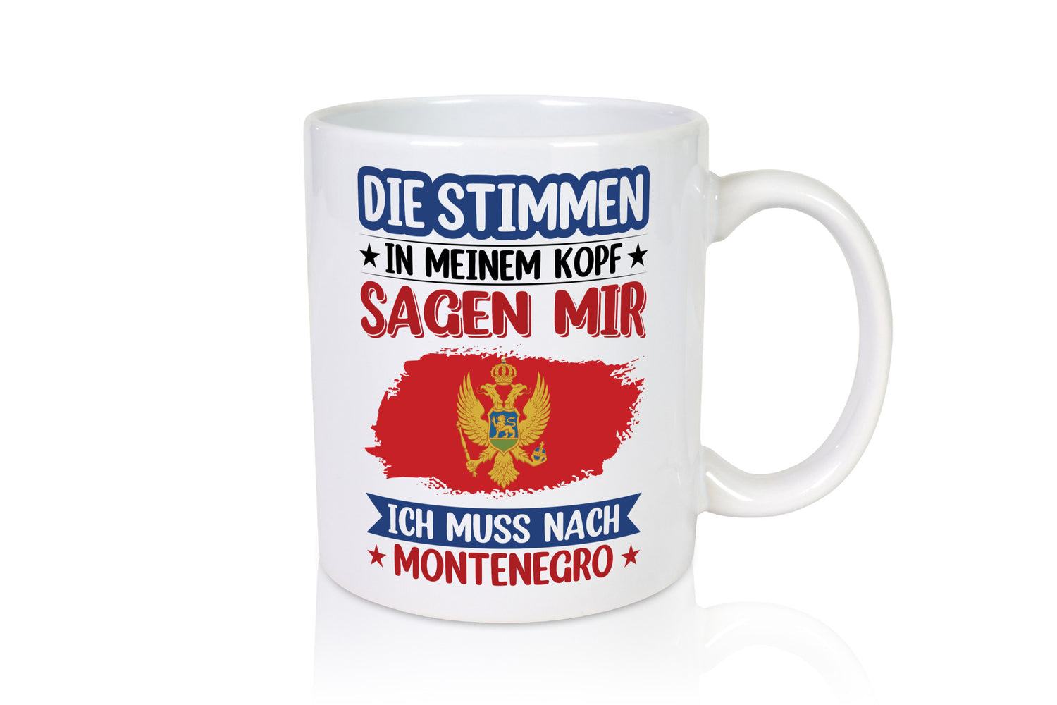 Montenegro | Urlaubsstimmen in meinem Kopf, Traumland, Geschenkidee, Humor-Tasse