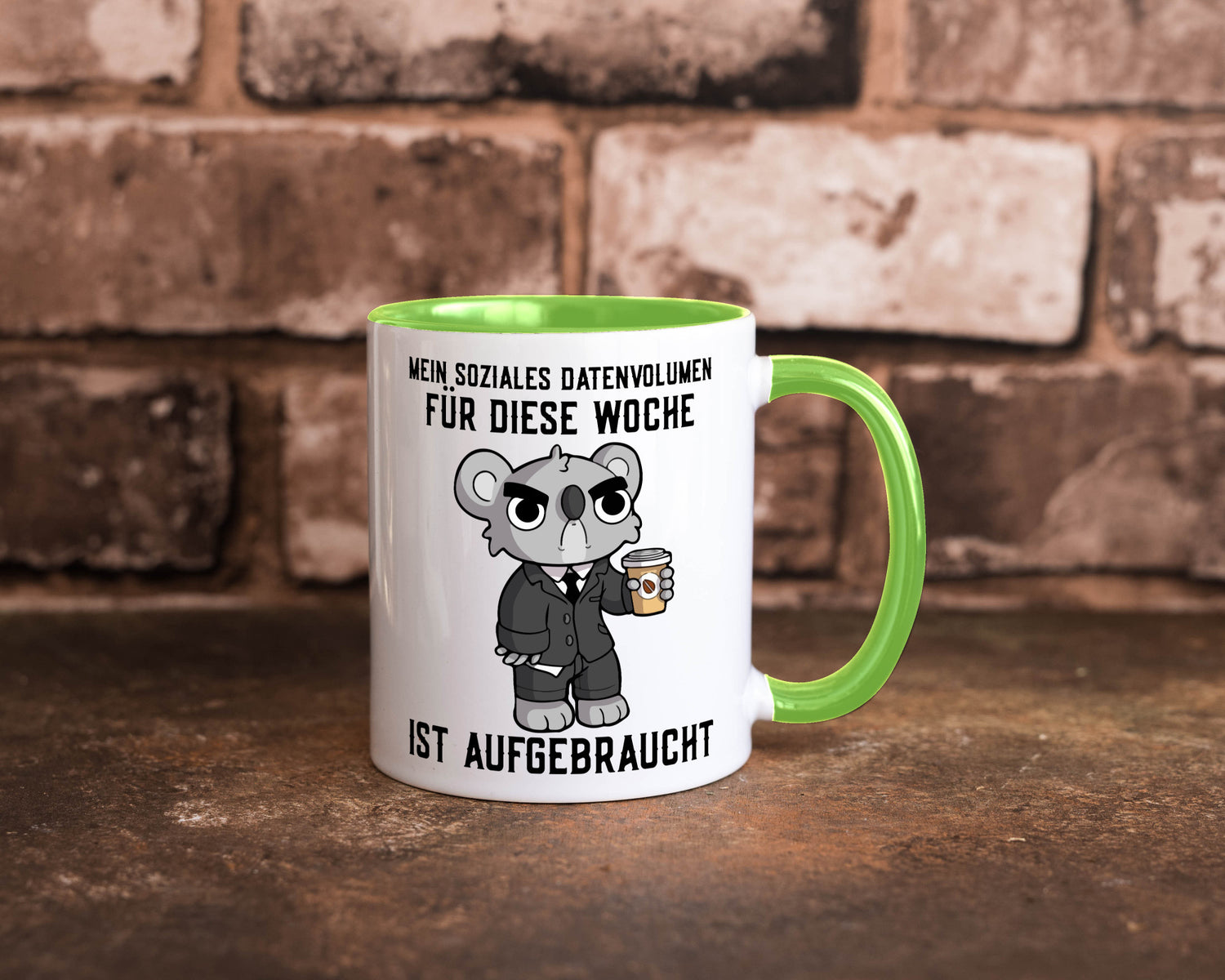 Soziales Datenvolumen | wütender Bär Einzelgänger Nerd Geschenkidee Humor Tasse