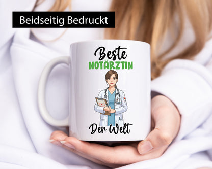 Beste Notärztin | Ärztin v2 lustiger Spruch Geschenk Humor Geschenkidee Tasse
