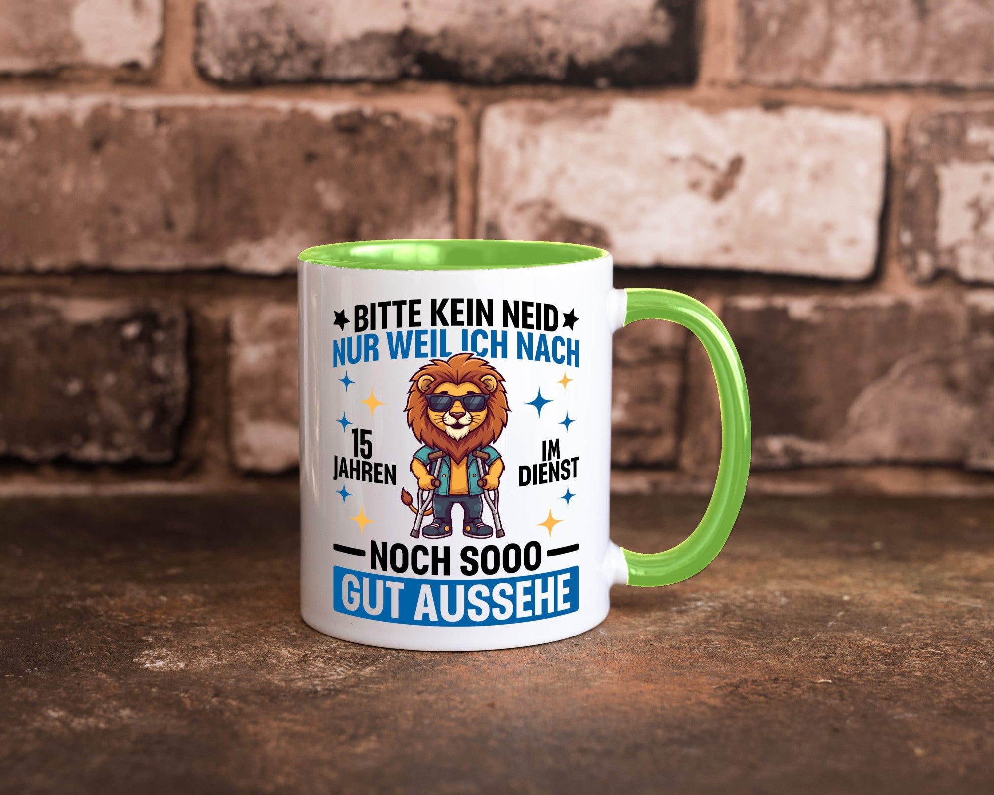 15 Jahre im Dienst | Arbeitsjubiläum Arbeit lustig Kollegen Büro Geschenk Tasse