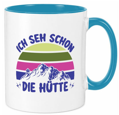 Ich seh schon die Hütte | Berge lustig Humor Geschenkidee Geschenk Tasse