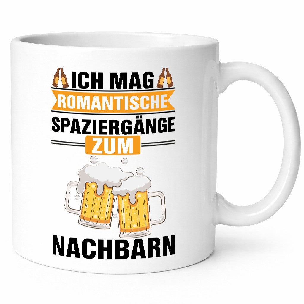 Romantische Spaziergänge zum Nachbarn | Bier lustiger Spruch Geschenk Familie