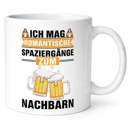Romantische Spaziergänge zum Nachbarn | Bier lustiger Spruch Geschenk Familie