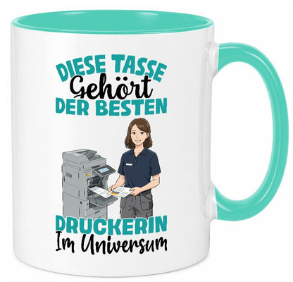 Im Universum: Druckerin | Druckerei Print Medien Geschenk Humor Geschenkidee Tasse
