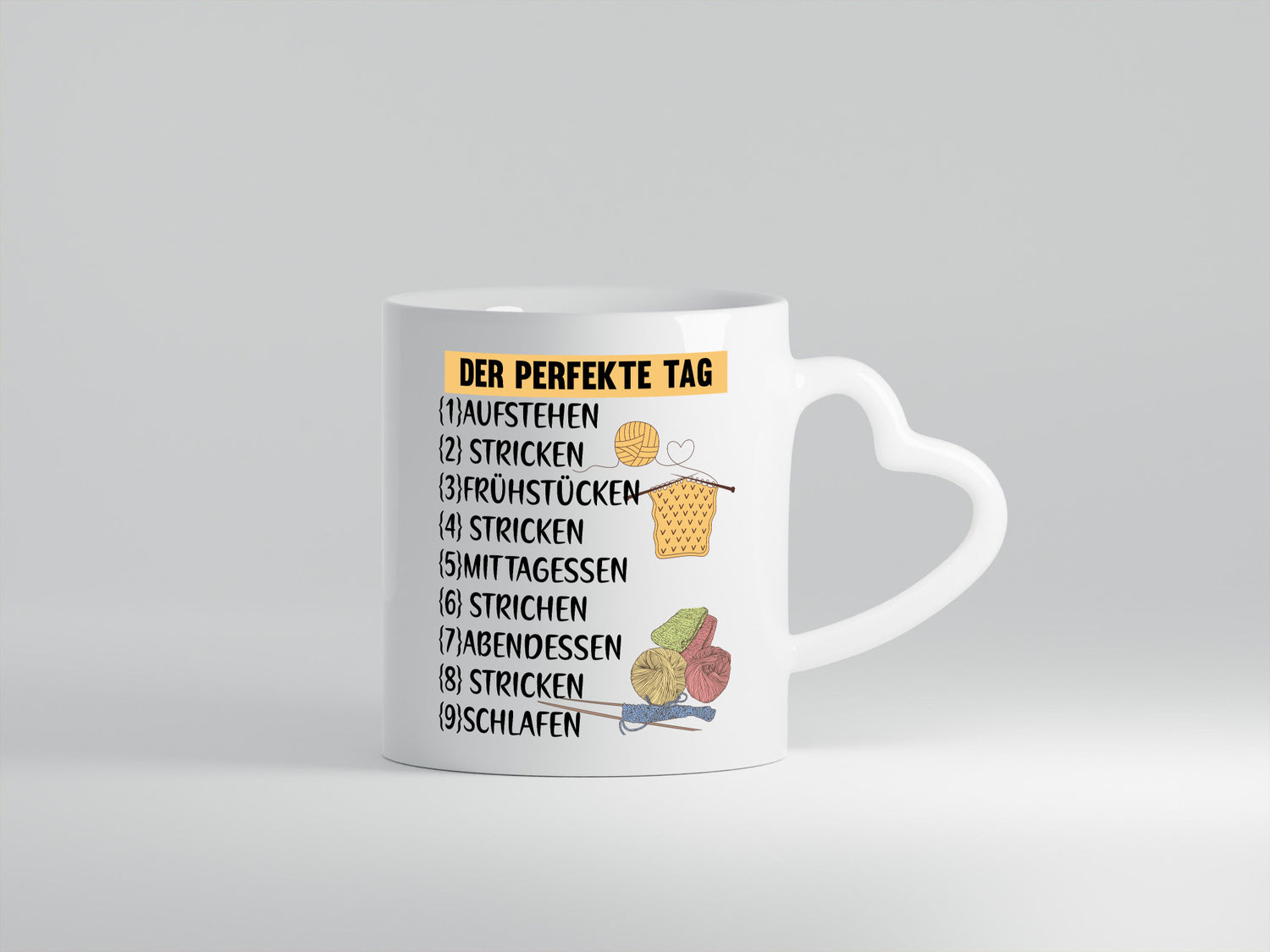 Der Perfekte Tag | Stricken Wolle Nadeln lustig Humor Geschenkidee Geschenk