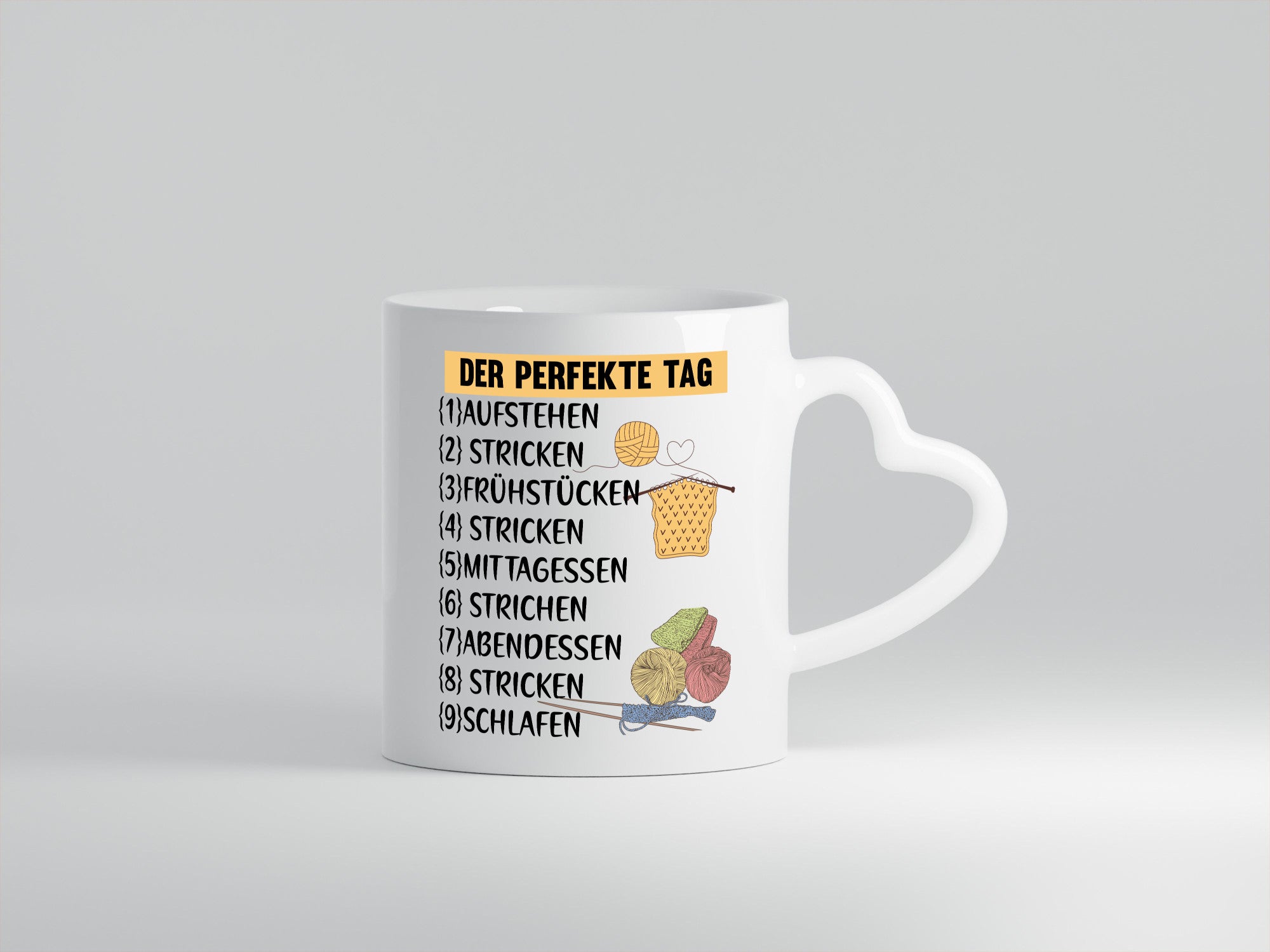Der Perfekte Tag | Stricken Wolle Nadeln lustig Humor Geschenkidee Geschenk