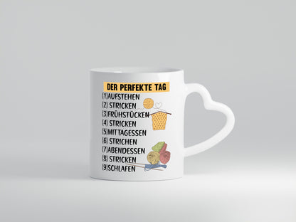 Der Perfekte Tag | Stricken Wolle Nadeln lustig Humor Geschenkidee Geschenk