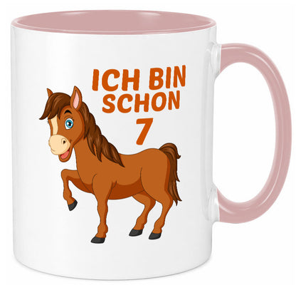 7. Geburtstag | Ich bin schon 7 Pferde Pony Humor Geschenkidee Tasse