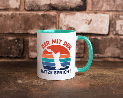 Der mit Katze Spricht | Katzenliebhaber Humor Tierliebhaber Geschenkidee Tasse