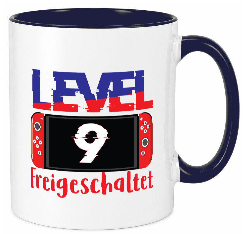 Level 9 Freigeschaltet | 9. Geburtstag Zocker Gamer Humor Geschenkidee Tasse