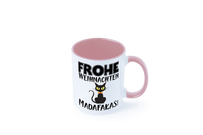Frohe Weihnachten Madafakas! | Katze Tasse Vintage lustiger Spruch Geschenk