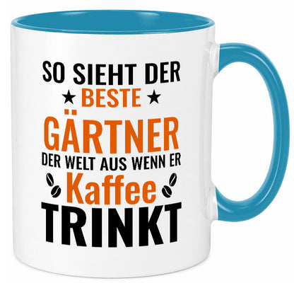 Kaffee trinkt: Gärtner | Gartenbau lustig Humor Geschenkidee Geschenk Tasse