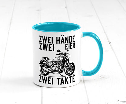 Zwei Hände | Zweitaktmotor Motorrad Moped Biker Geschenkidee Humor Tasse