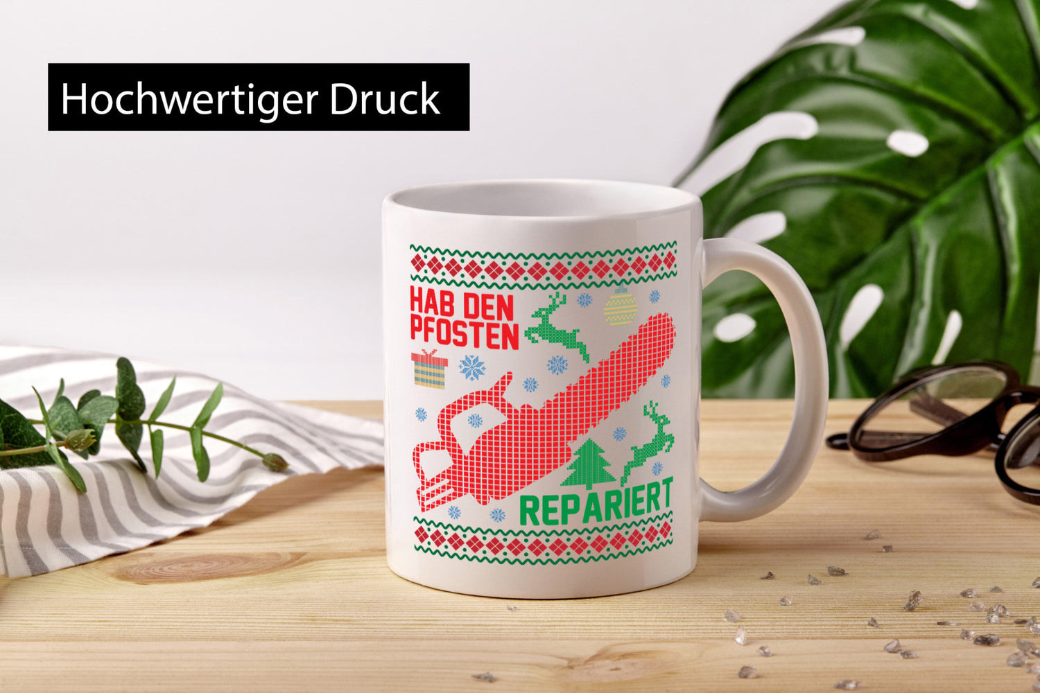 Hab den pfosten Repariert | Ugly Christmas Weihnachten Geschenkidee Humor Tasse