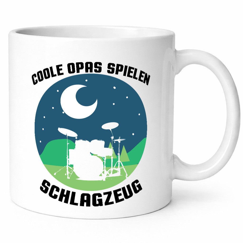 Coole Opas spielen Schlagzeug | Mond lustig Familie Geschenkidee Geschenk Tasse