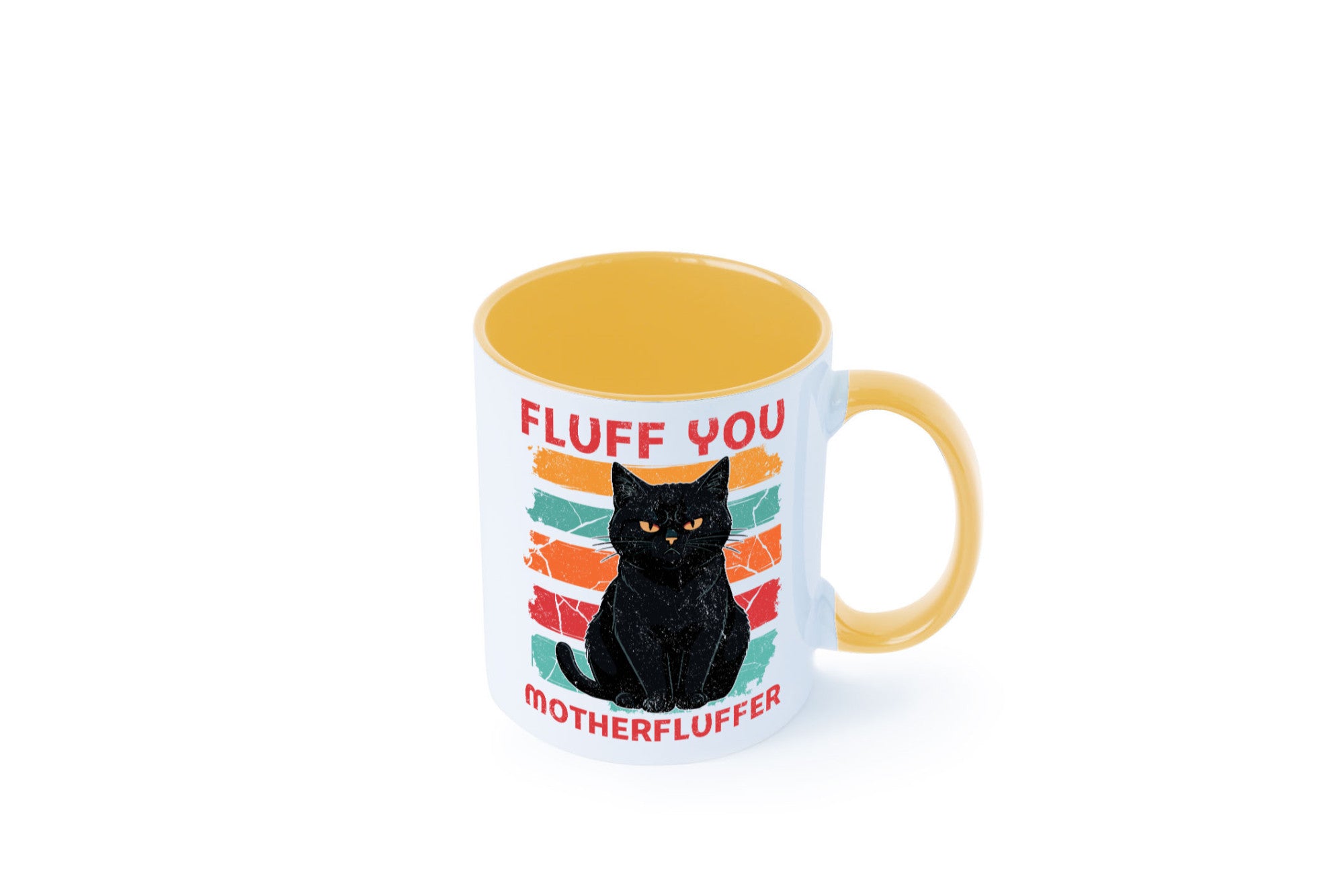 Fluff you Motherfluffer | Schwarze Katze Böse Humor Tierliebhaber Geschenkidee