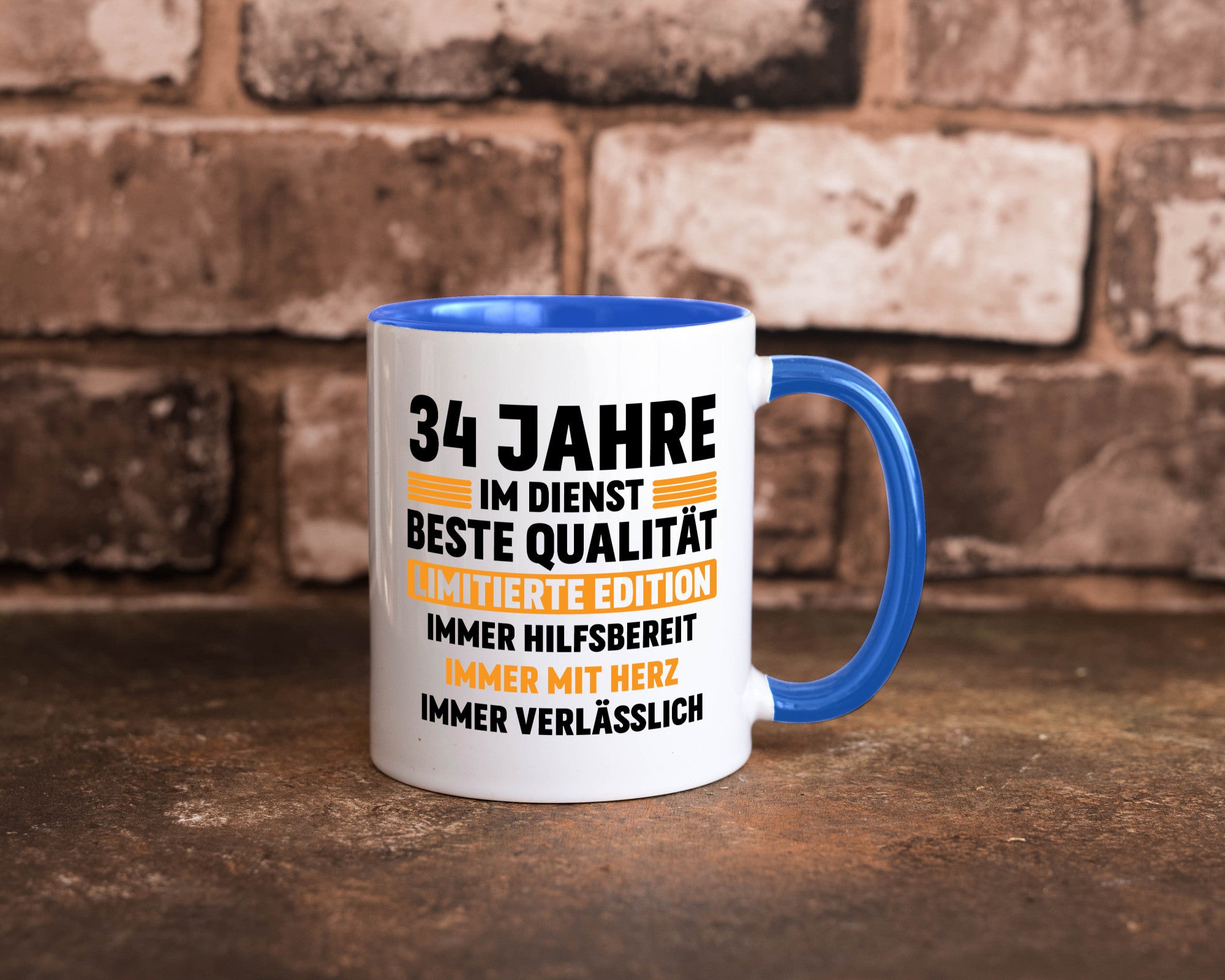 34 Jahre im Dienst | Jubiläum Arbeit v2 Humor Kollegen Büro Geschenkidee Tasse