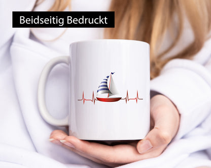 Segelboot Herzschlag | Segler segeln Boot Kapitän Geschenk Humor Geschenkidee