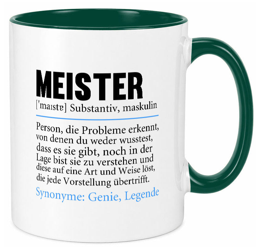 Meister | lustig Meisterbrief Beruf v2 Humor Arbeit Kollegen Büro Geschenkidee Tasse