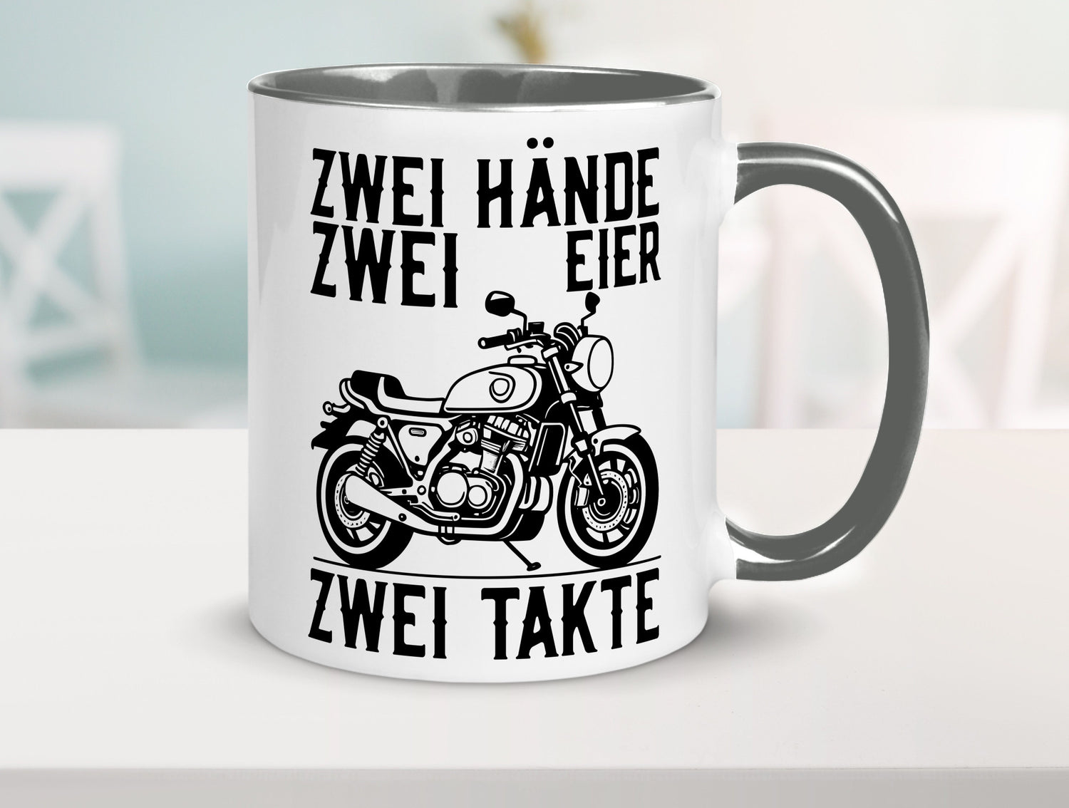 Zwei Hände | Zweitaktmotor Motorrad Moped Biker Geschenkidee Humor Tasse