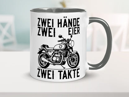 Zwei Hände | Zweitaktmotor Motorrad Moped Biker Geschenkidee Humor Tasse