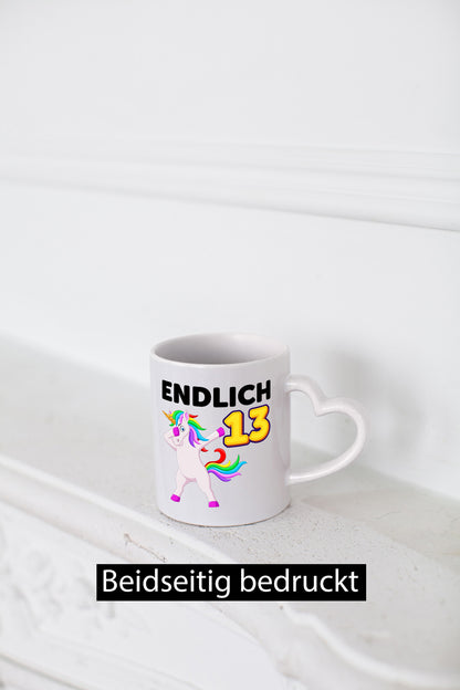13. Geburtstag | endlich 13 Jahre Einhorn Mädchen Geschenkidee Humor Tasse