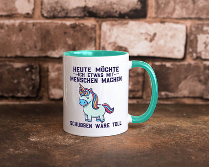 Heute möchte ich Menschen schubsen | Einhorn v2 Geschenk Humor Geschenkidee