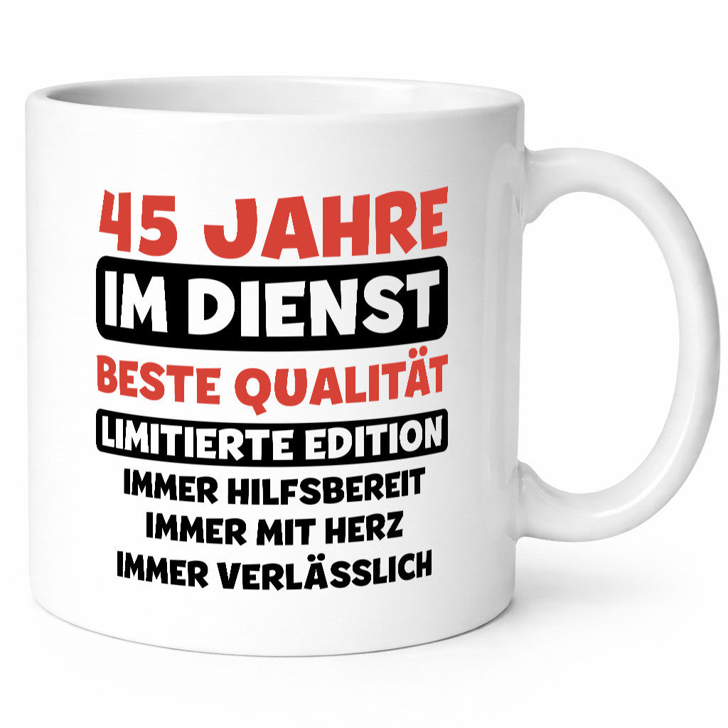 45 Jahre im Dienst | Jubiläum Arbeit v3 lustig Kollegen Büro Geschenk Tasse