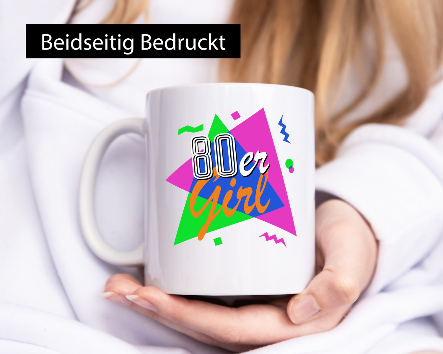 80er Girl - Jahre bunt + verrückt retro Humor Geschenkidee Tasse