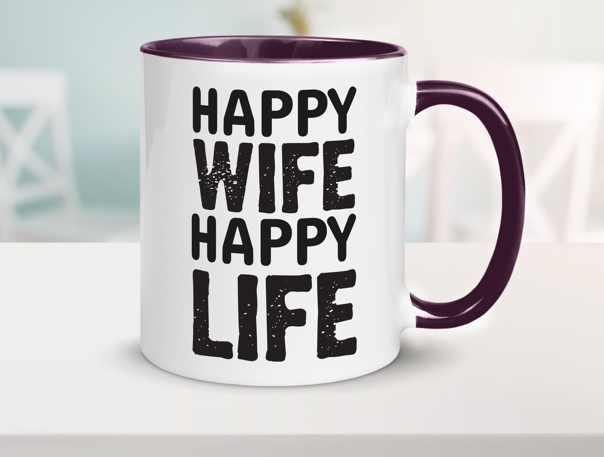 Happy Wife | Ehemann Tasse Ehefrau Humor Statement Geschenkidee