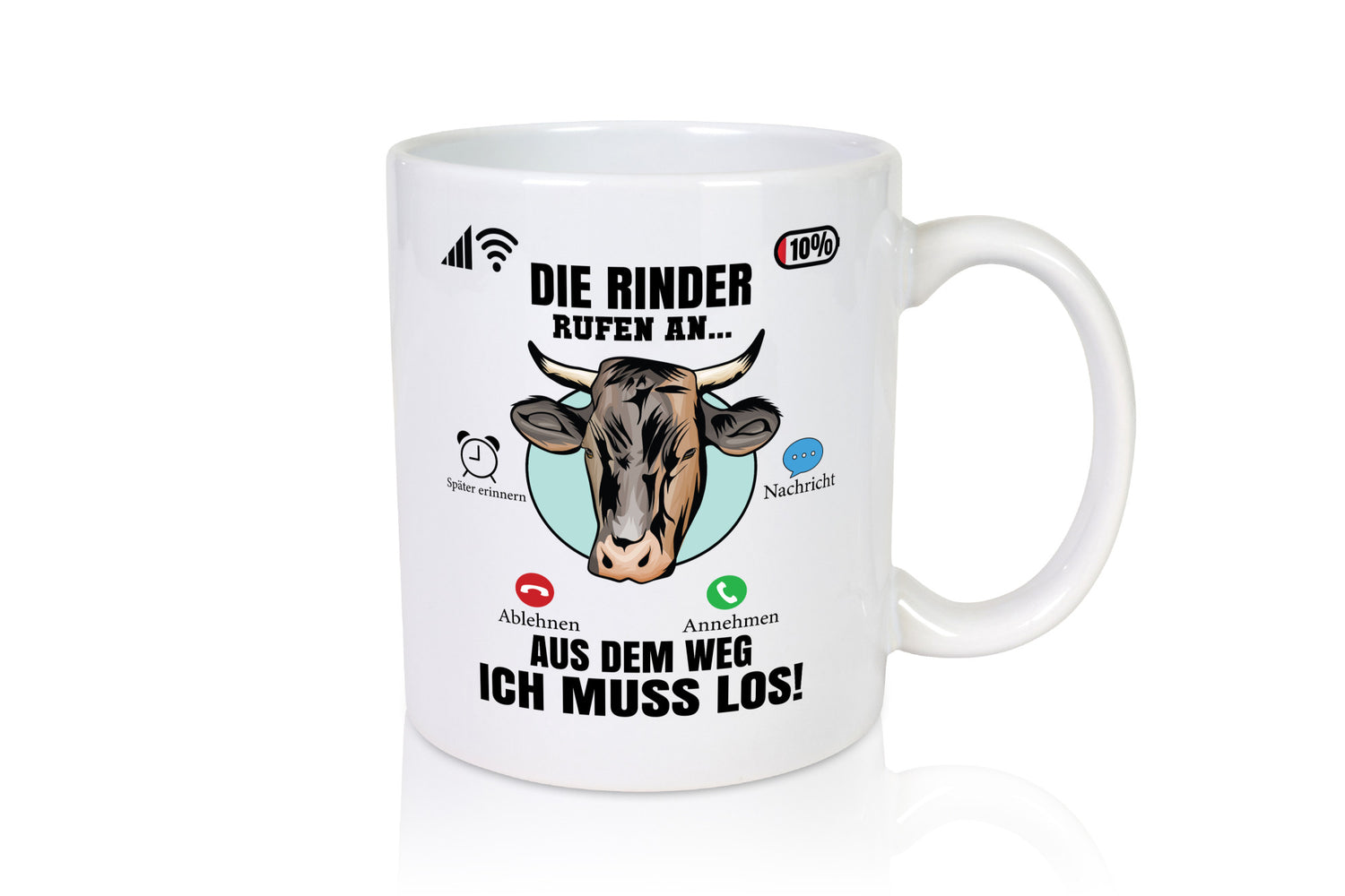 Die Rinder rufen an | Farmer Rind Bauernhof lustiger Spruch Geschenk Humor