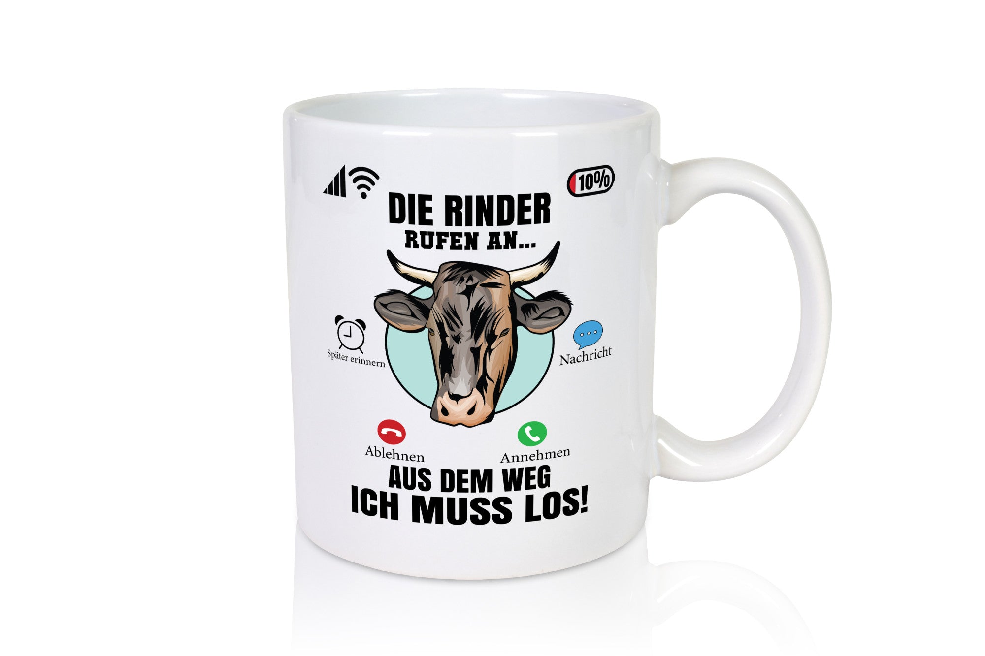 Die Rinder rufen an | Farmer Rind Bauernhof lustiger Spruch Geschenk Humor