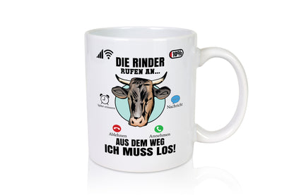 Die Rinder rufen an | Farmer Rind Bauernhof lustiger Spruch Geschenk Humor