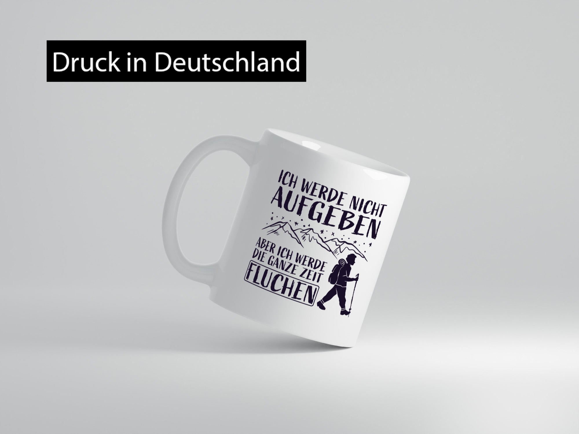 Nicht aufgeben, aber fluchen | Berge| Wanderer Sterne lustiger Spruch Geschenk