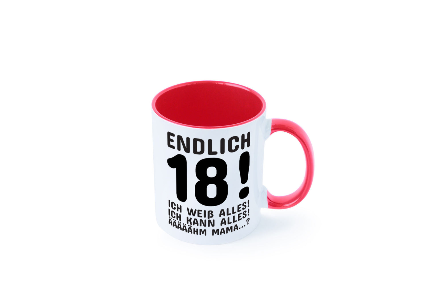 Endlich 18 | Geburtstag Tasse volljährig Erwachsen lustig Geschenkidee Geschenk