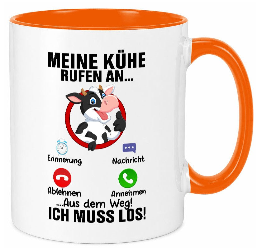 Meine Kühe rufen an | Landwirt Kuh Bauernhof Geschenk Humor Geschenkidee Tasse