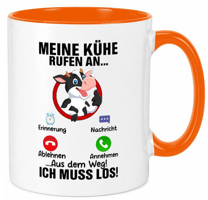 Meine Kühe rufen an | Landwirt Kuh Bauernhof Geschenk Humor Geschenkidee Tasse