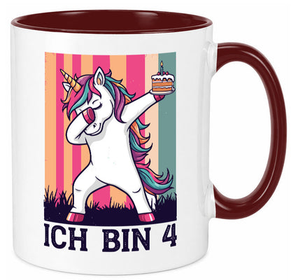 4 Geburtstag | Einhorn Damping Mädchen lustig Geschenkidee Geschenk Tasse