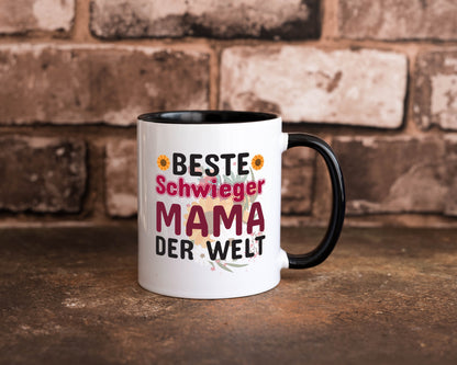 Beste Schwiegermama | Schwiegermutter Tasse Blumen Humor Familie Geschenkidee