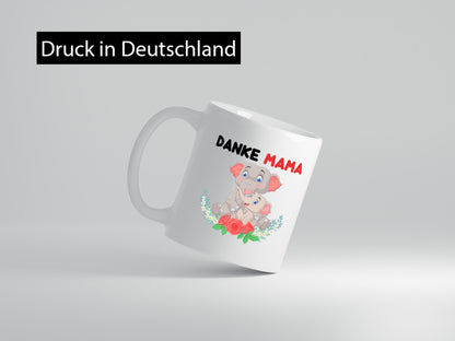 Danke Mama | Elefanten Mutter und Kind lustiger Spruch Geschenk Familie