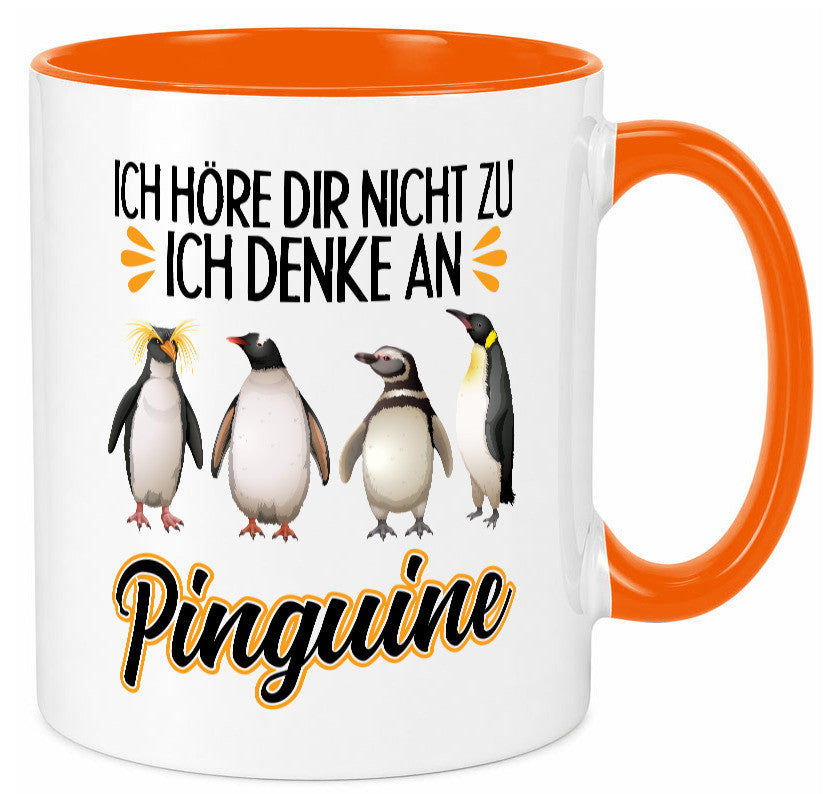 Ich denke an Pinguine Geschenkidee Humor Tasse