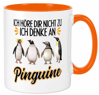 Ich denke an Pinguine Geschenkidee Humor Tasse