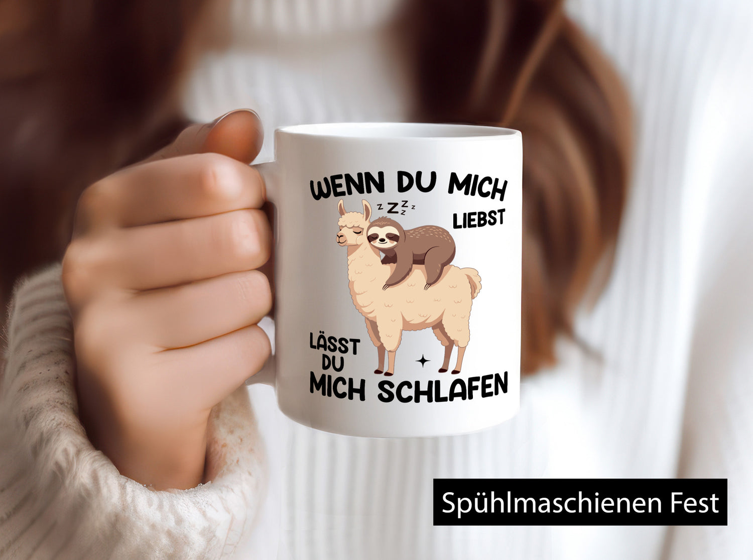Wenn du mich liebst lässt Schlafen | Lama Geschenkidee Humor Tasse
