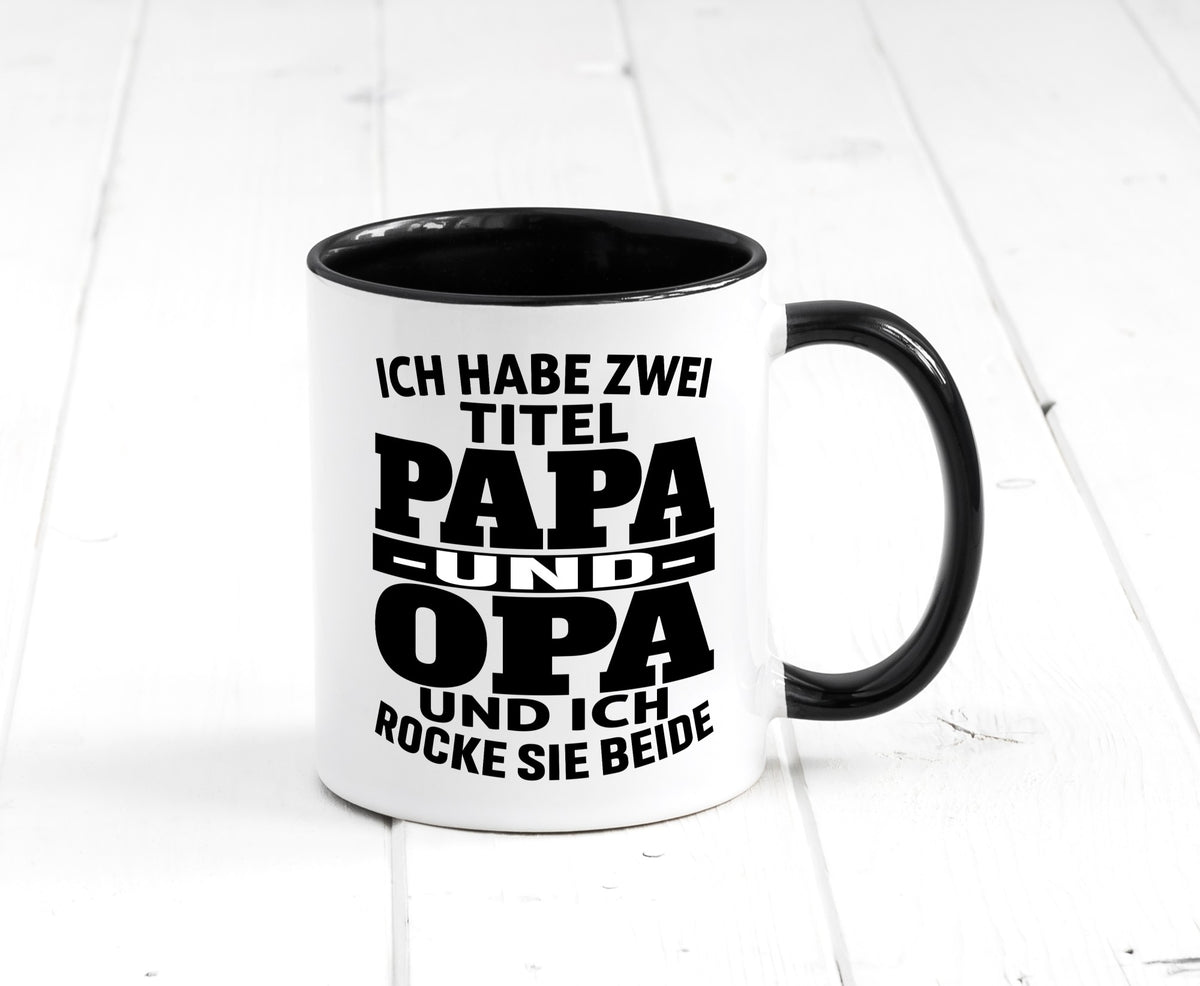 Ich habe zwei Titel Papa und Opa | Rock sie Großvater Humor Familie Tasse