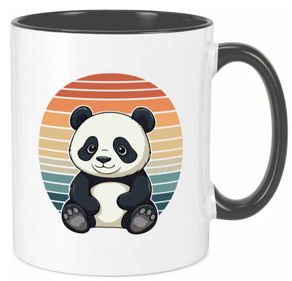 Panda Bär | Retro Vintage sunset v2 lustiger Spruch Geschenk Humor Geschenkidee Tasse