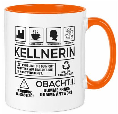 Achtung Probleme Kellnerin | Beruf kellnern Bedienung lustiger Spruch Geschenk