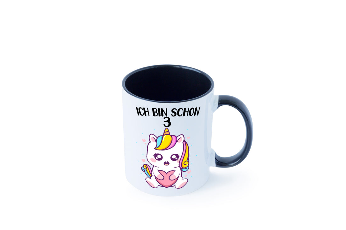3. Geburtstag | Ich bin schon 3 Jahre Einhorn Mädchen lustig Geschenkidee Tasse