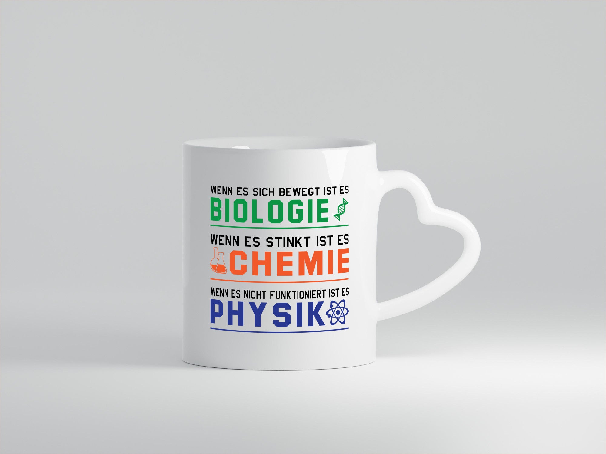 Biologie, Chemie, Physik | Reagenzglas lustig Humor Geschenkidee Geschenk Tasse