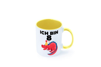 8. Geburtstag | Dino Dinosaurier 8 Jahre lustig Geschenkidee Geschenk Tasse