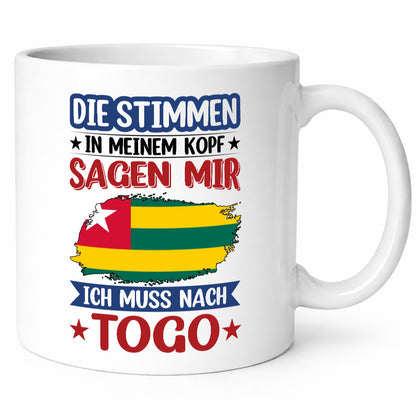 Togo | Urlaub Stimmen in meinem Kopf Traumland Humor Geschenkidee Tasse